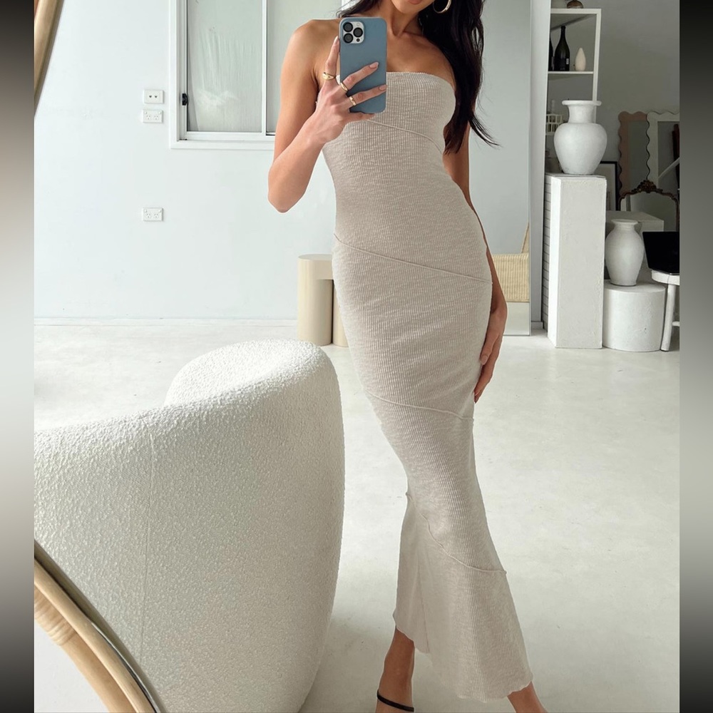 Princess Polly Oscar Midi Dress Beige